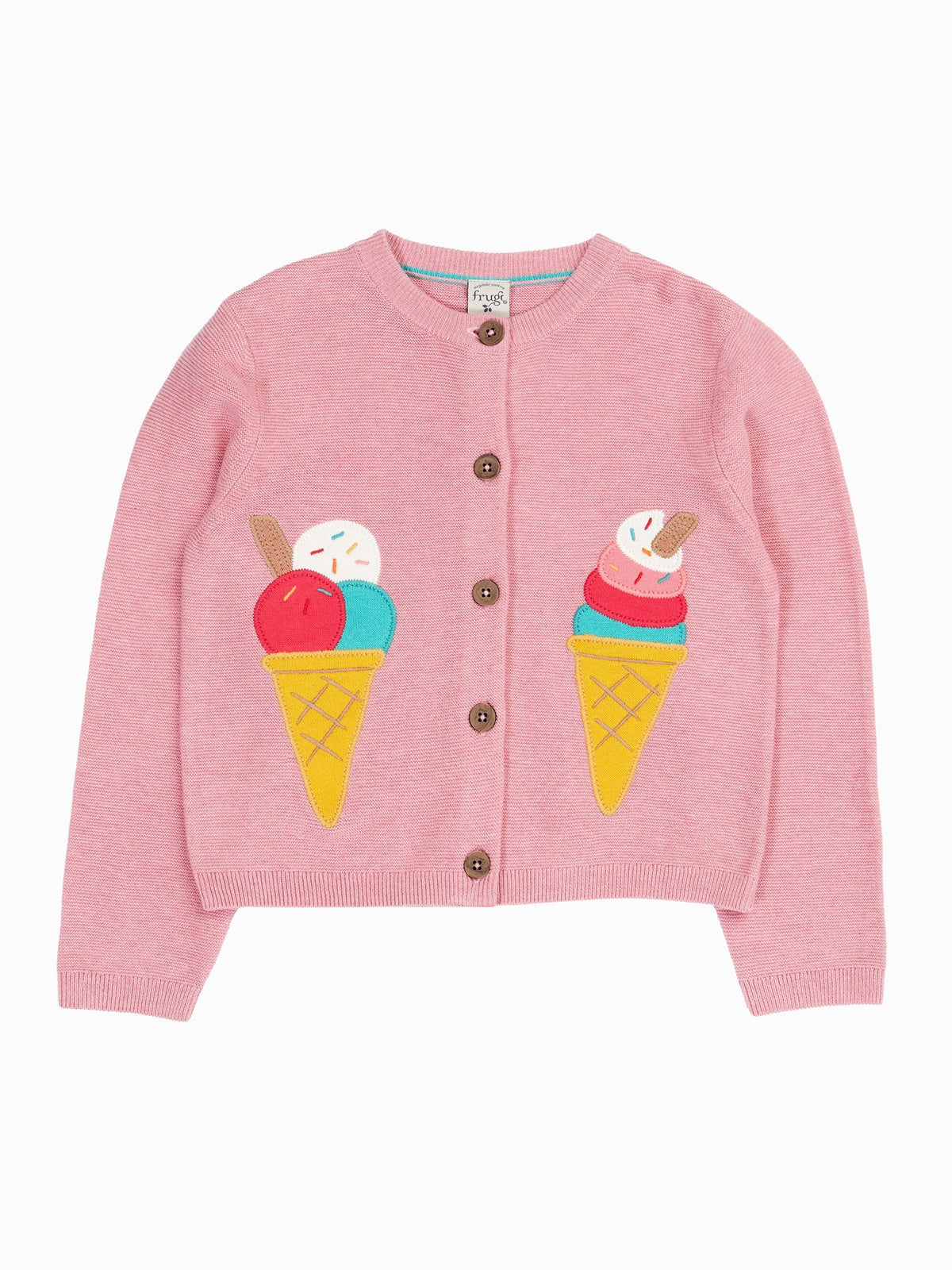 Dsiney Kidz - Frugi Pink Rosa Applique Cardigan image 1