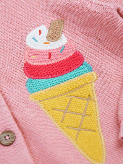 Dsiney Kidz - Frugi Pink Rosa Applique Cardigan image 2