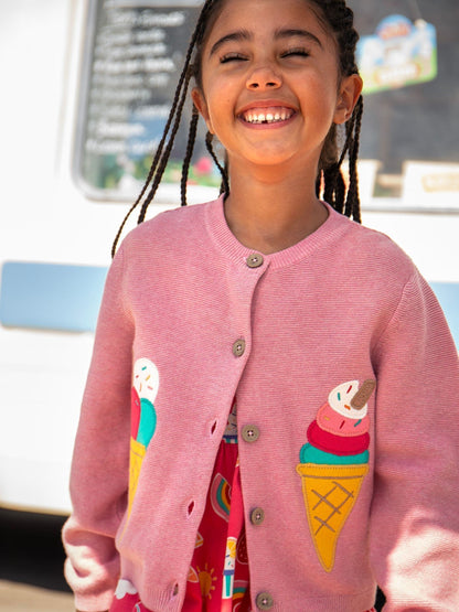 Dsiney Kidz - Frugi Pink Rosa Applique Cardigan image 4