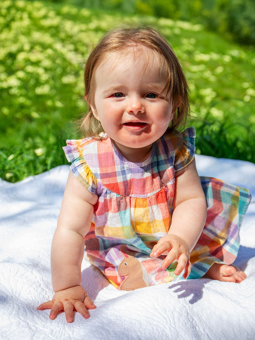 Frugi Blue Flora Body Dress image 1