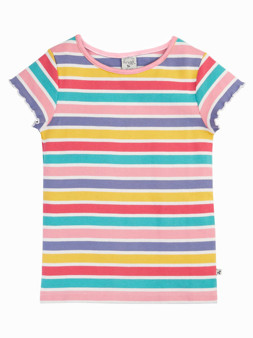 Frugi Blue Rhian Rib T-Shirt image 1