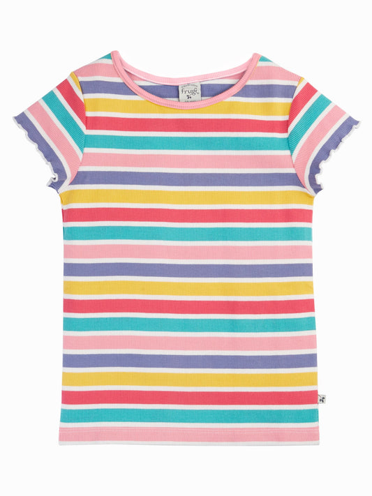Frugi Blue Rhian Rib T-Shirt image 1