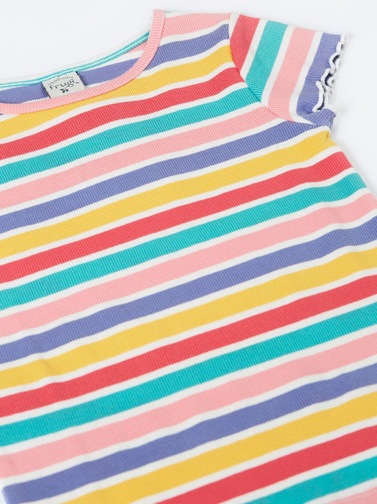 Frugi Blue Rhian Rib T-Shirt image 2