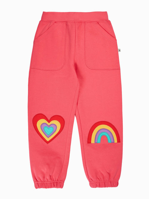 Frugi Pink Malpas Applique Joggers image 1