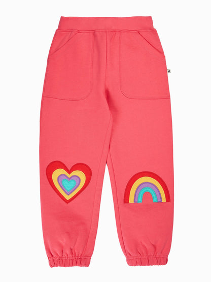 Frugi Pink Malpas Applique Joggers image 1