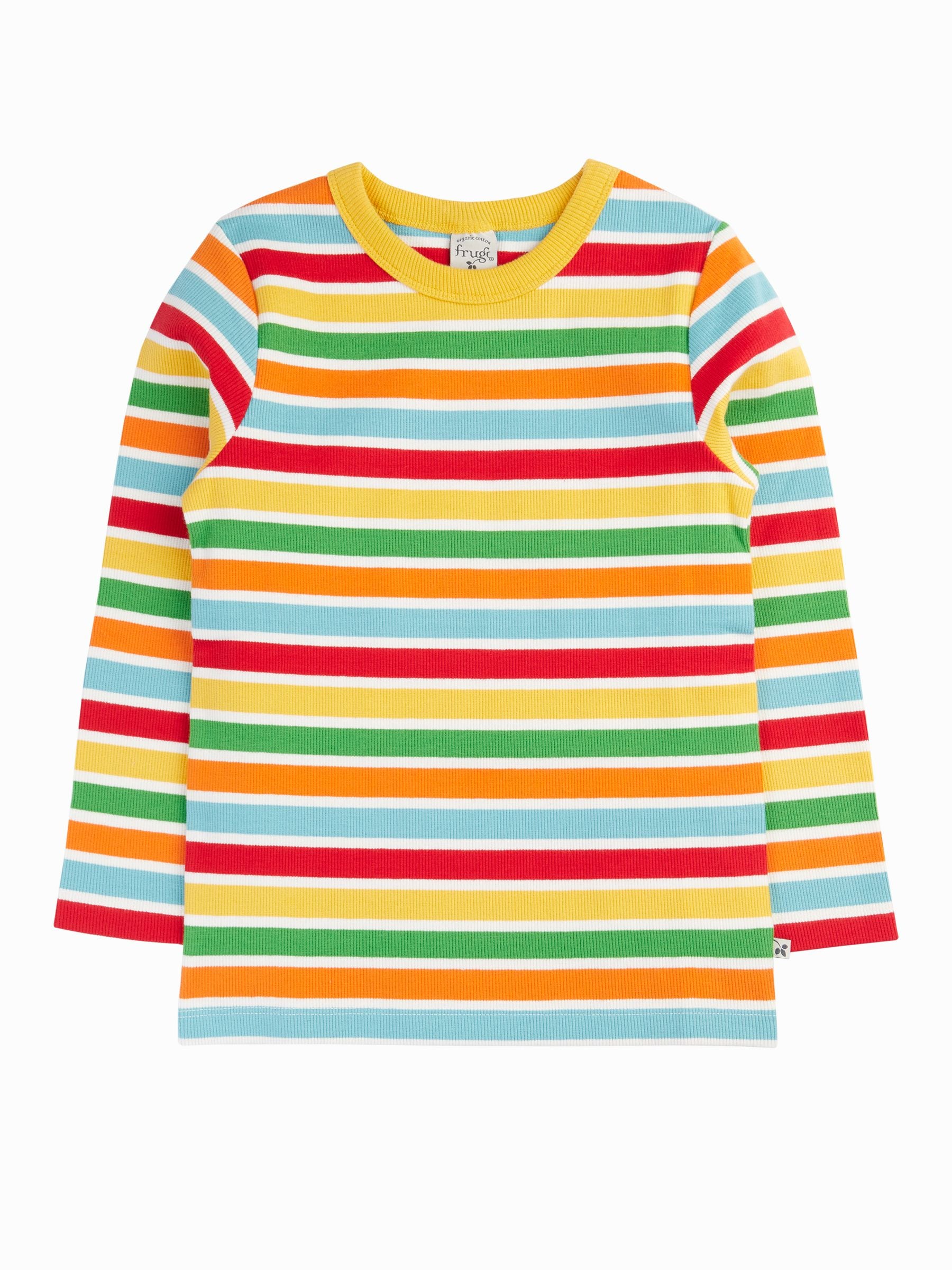 Frugi Blue Rainbow Rib Top image 3
