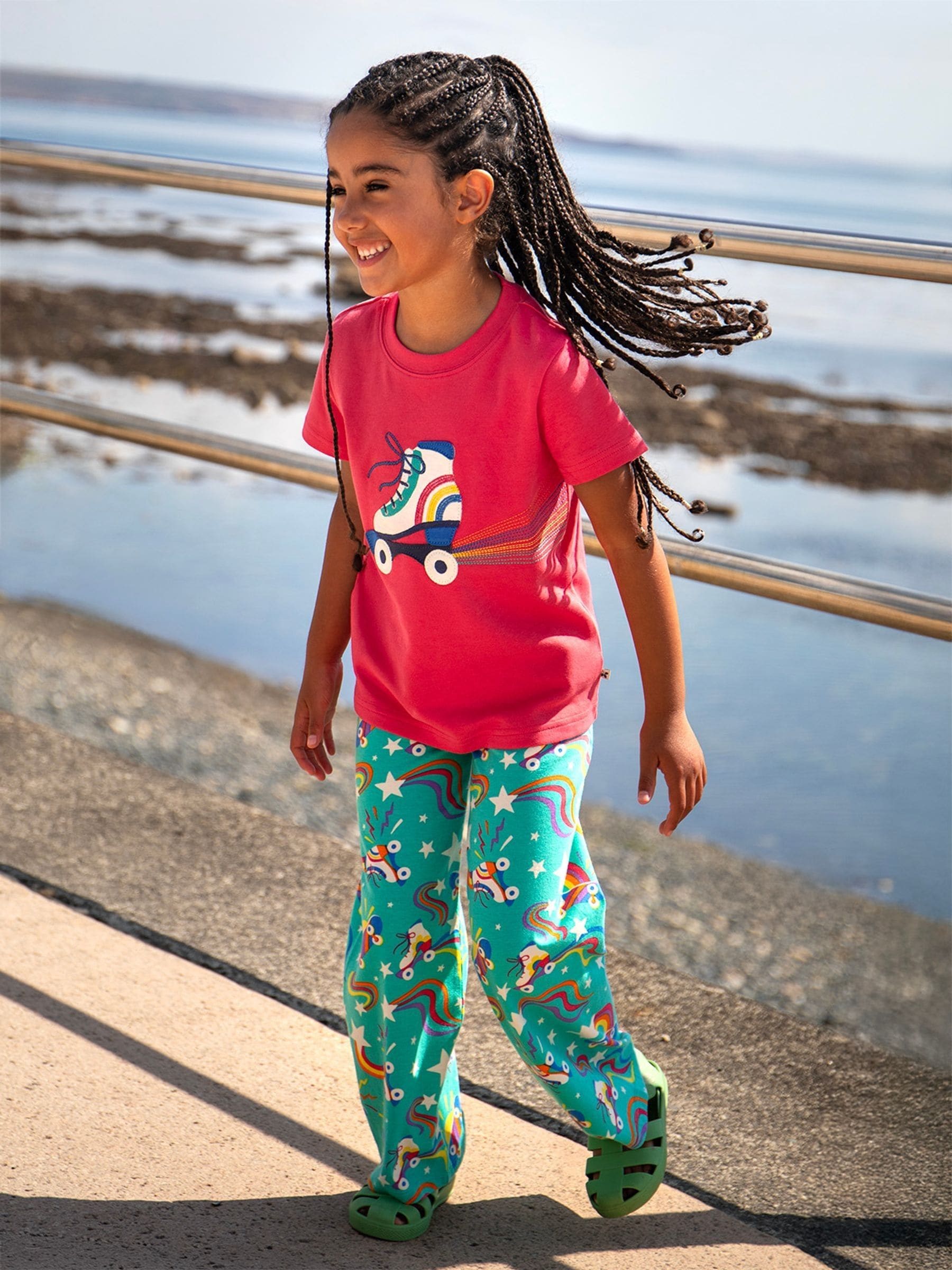 Frugi Blue Wide Leg Trousers image 5