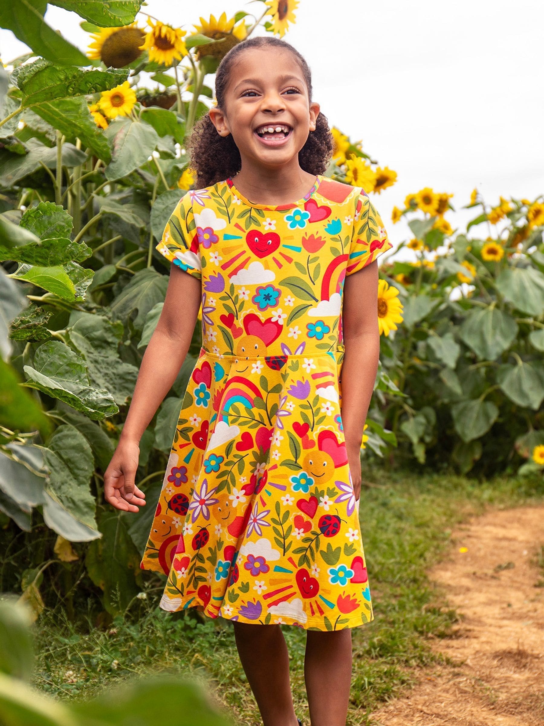 Frugi Yellow Spring Skater Dress image 1
