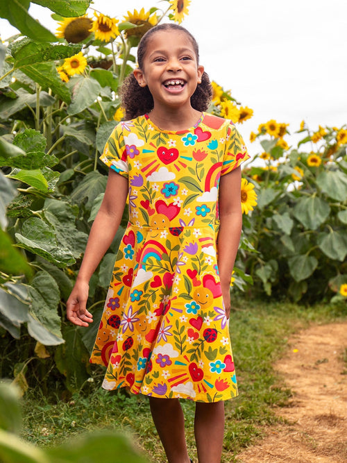 Frugi Yellow Spring Skater Dress image 1