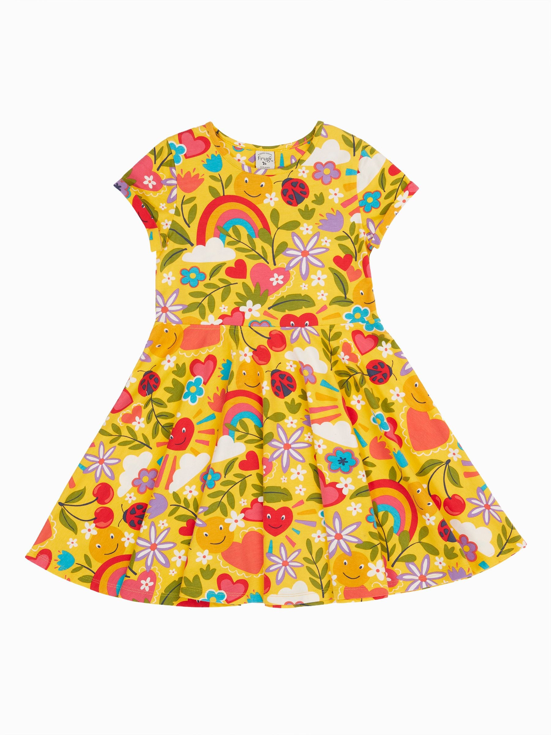 Frugi Yellow Spring Skater Dress image 3