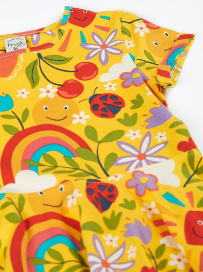Frugi Yellow Spring Skater Dress image 4