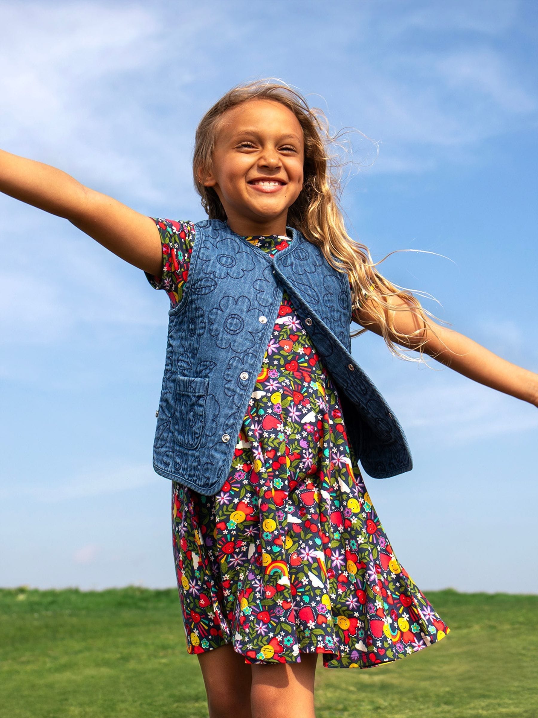 Dsiney Kidz - Frugi Blue Merri Waistcoat image 1
