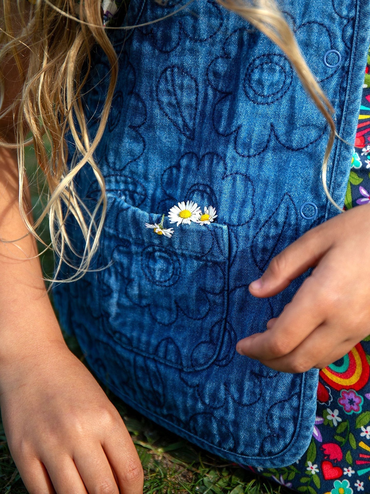 Dsiney Kidz - Frugi Blue Merri Waistcoat image 3