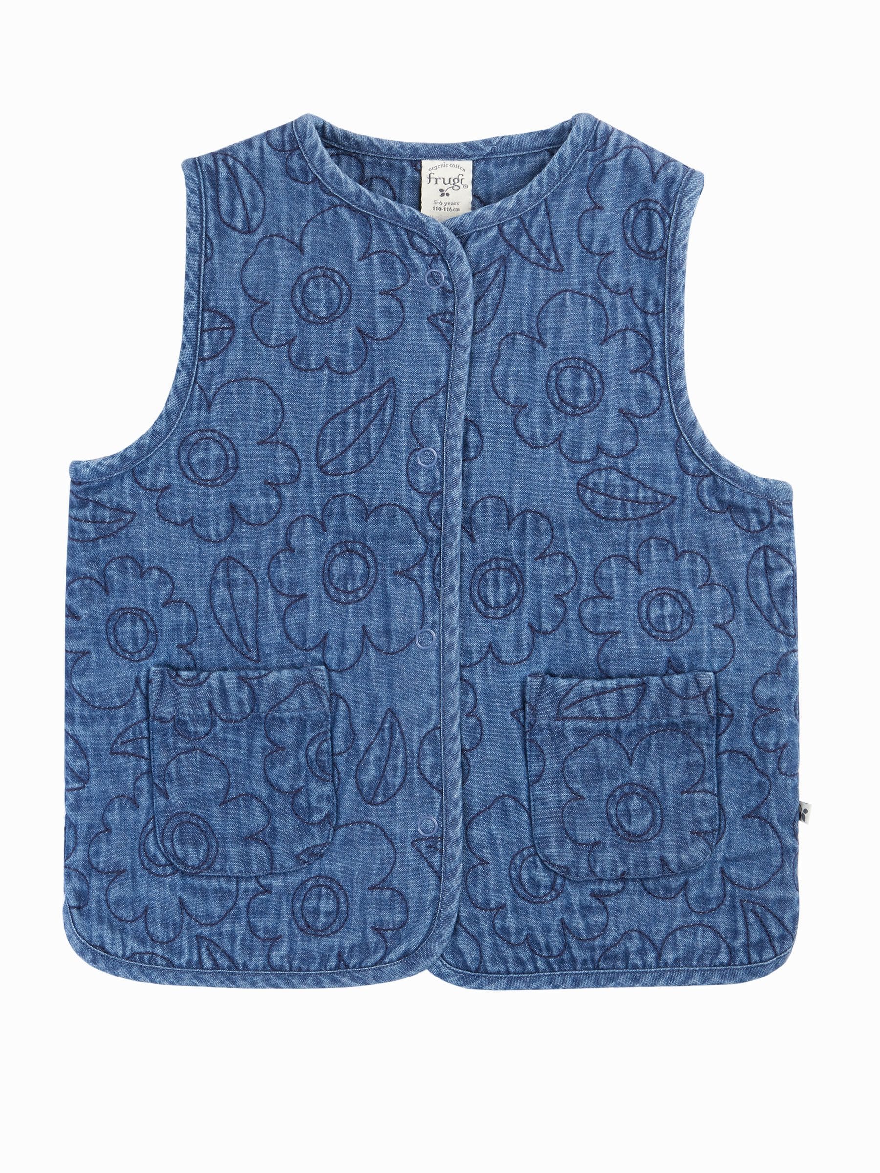 Dsiney Kidz - Frugi Blue Merri Waistcoat image 4