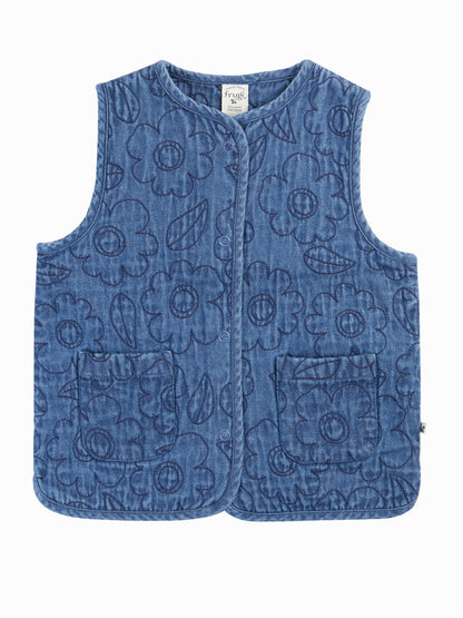 Dsiney Kidz - Frugi Blue Merri Waistcoat image 4