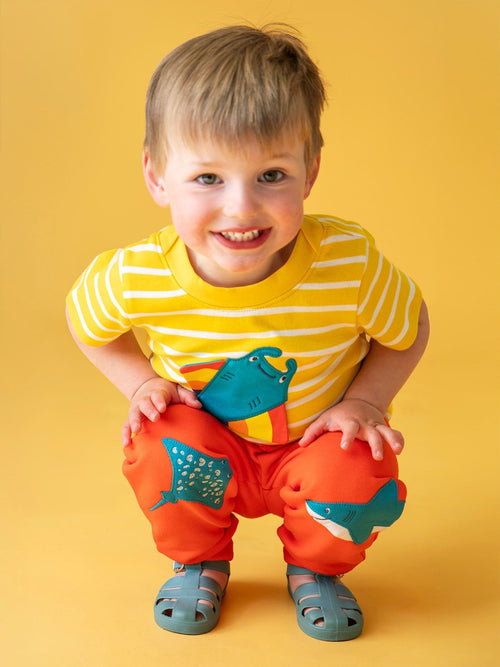 Frugi Red Character Joggers image 1
