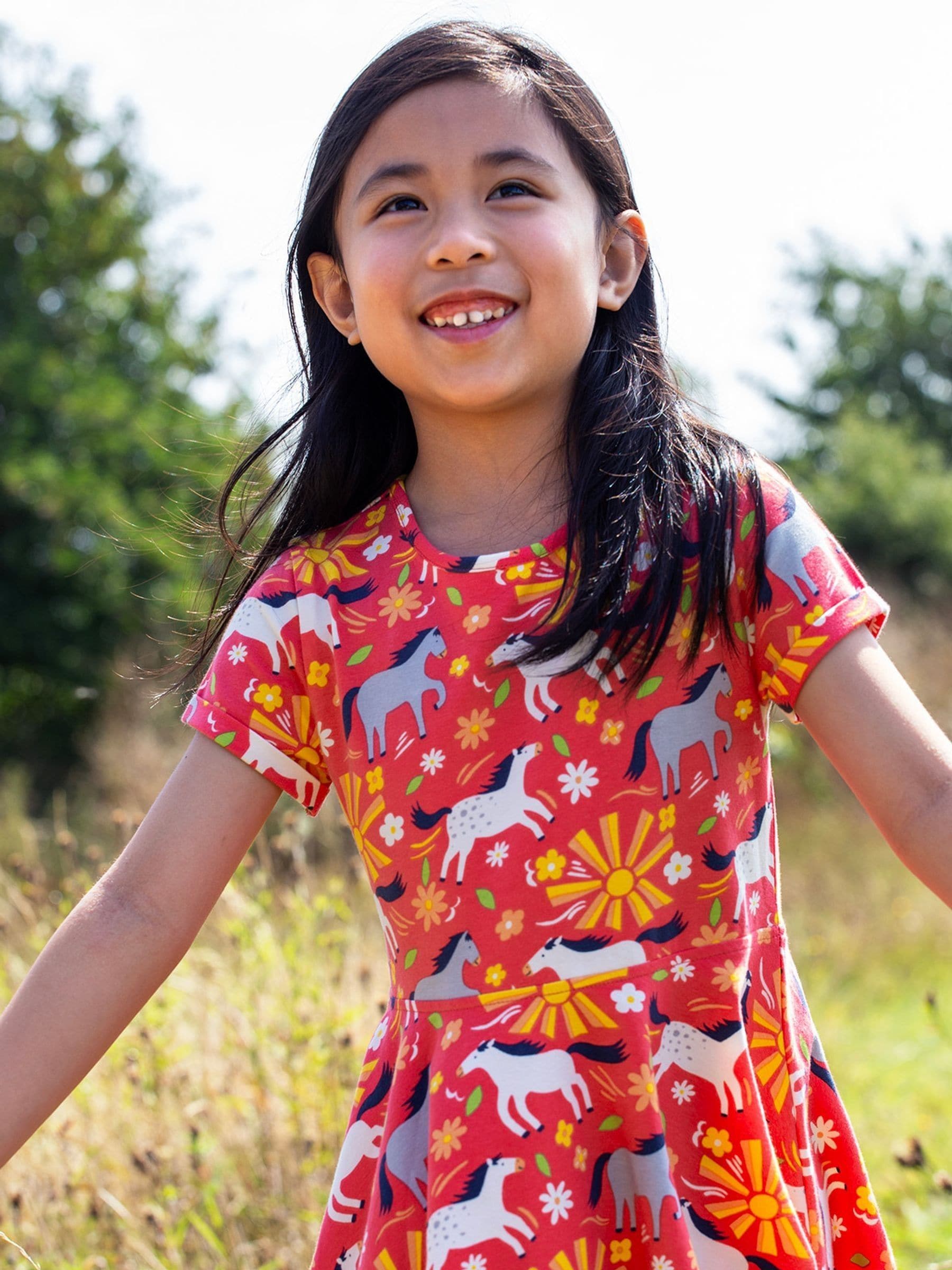 Frugi Pink Spring Skater Dress image 2