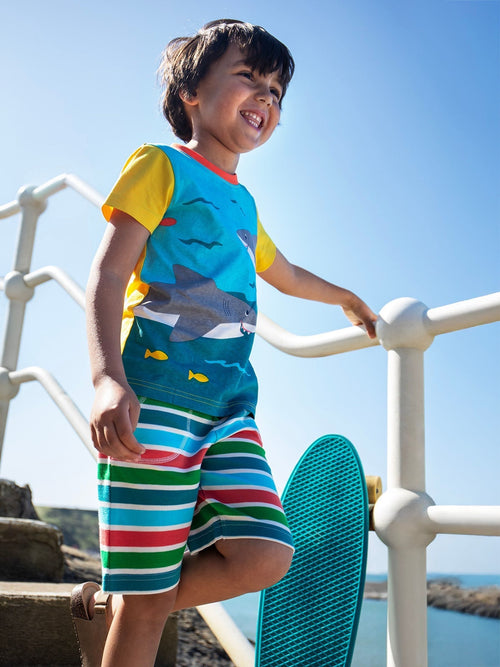 Frugi Blue Sunny Shorts image 1
