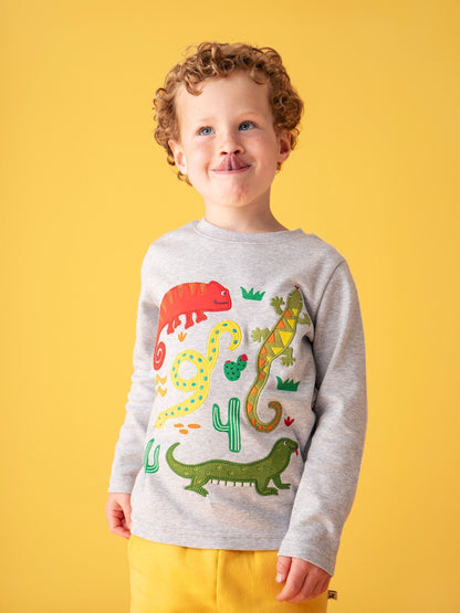 Frugi Grey Terrific Applique Top image 1