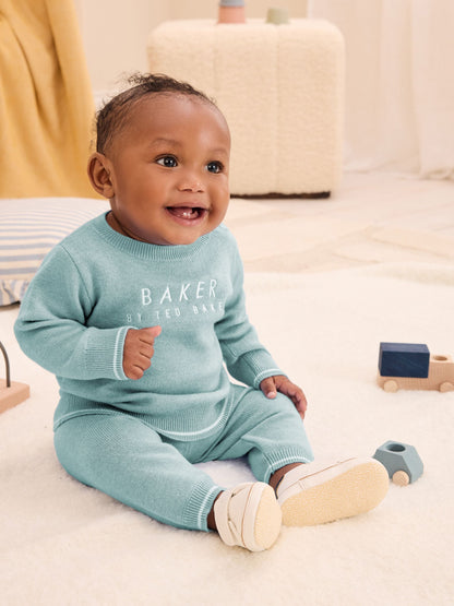 Dsiney Kidz - Baker by Ted Baker Green Knit Knitted Top and Joggers Set image 1