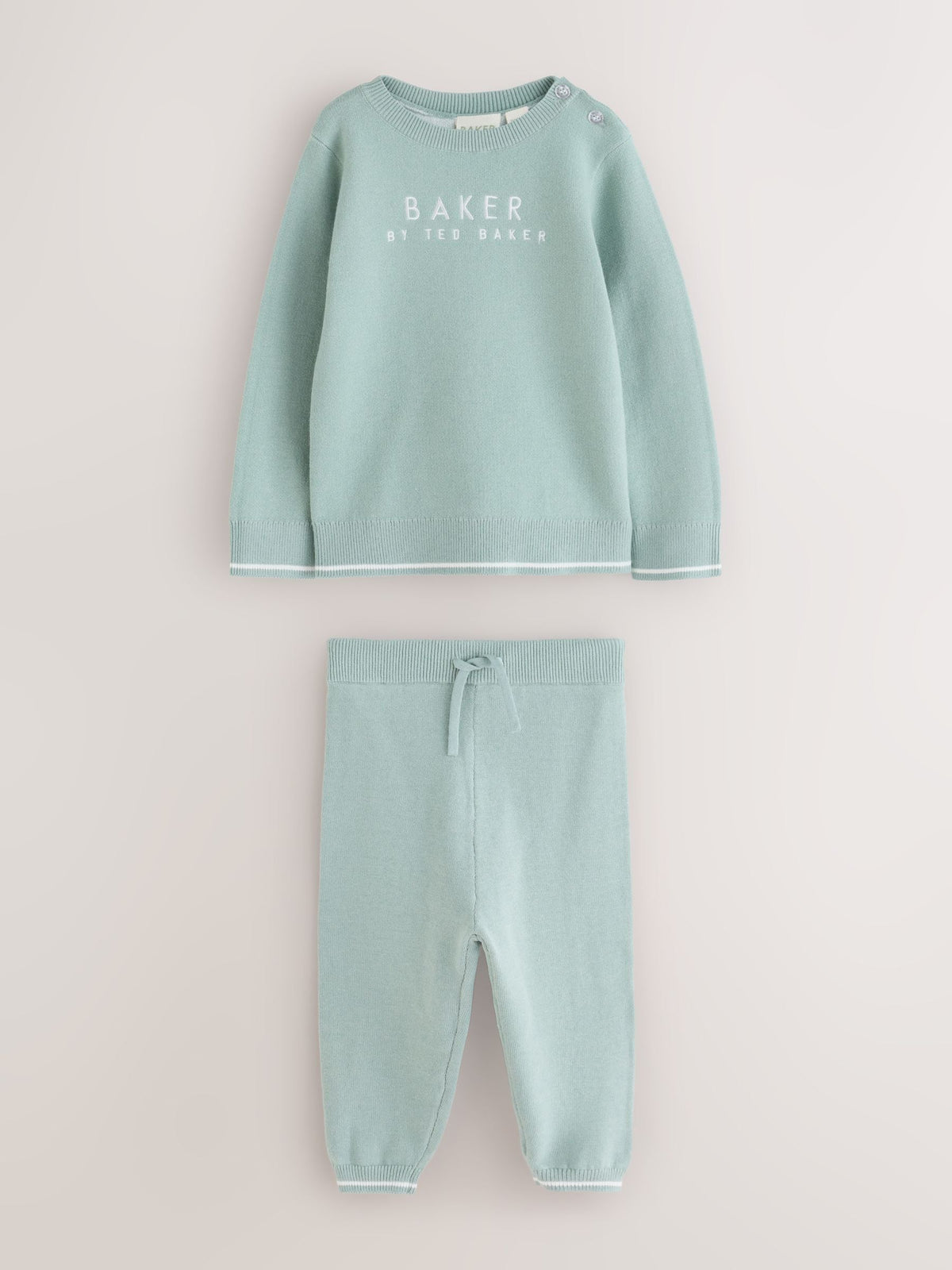 Dsiney Kidz - Baker by Ted Baker Green Knit Knitted Top and Joggers Set image 2