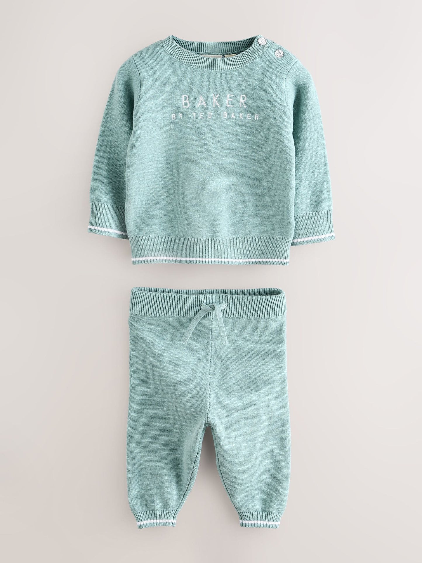 Baker by Ted Baker Green Knit Knitted Top and Joggers Set image 2
