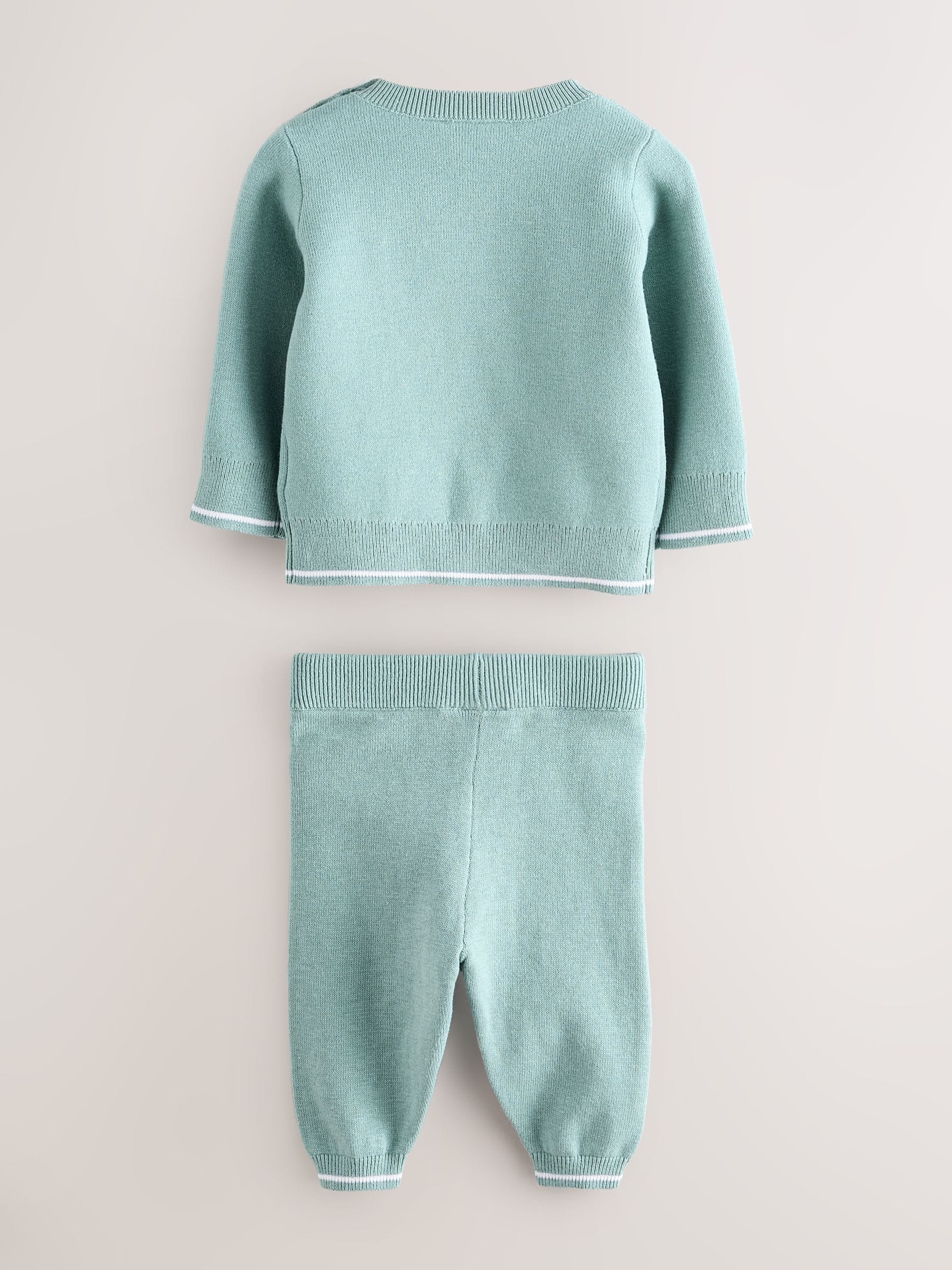 Baker by Ted Baker Green Knit Knitted Top and Joggers Set image 3