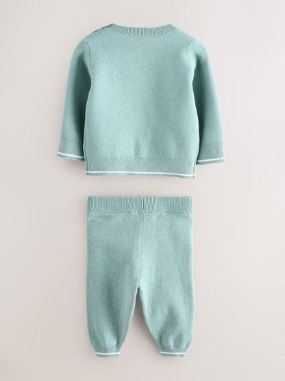 Baker by Ted Baker Green Knit Knitted Top and Joggers Set image 3