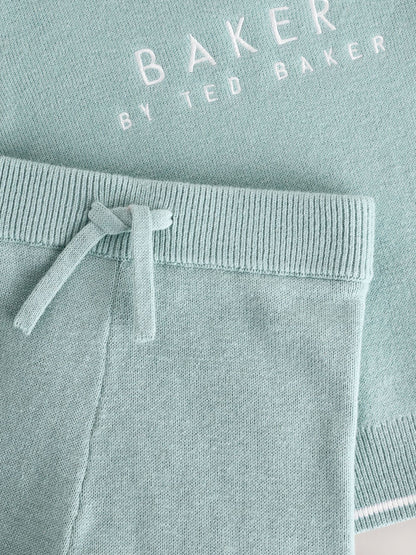 Baker by Ted Baker Green Knit Knitted Top and Joggers Set image 4
