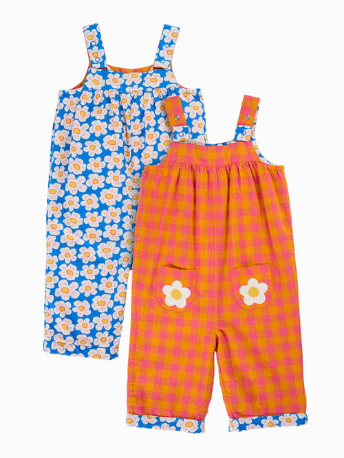 Frugi Orange Sylvie Reversible Dungaree image 1