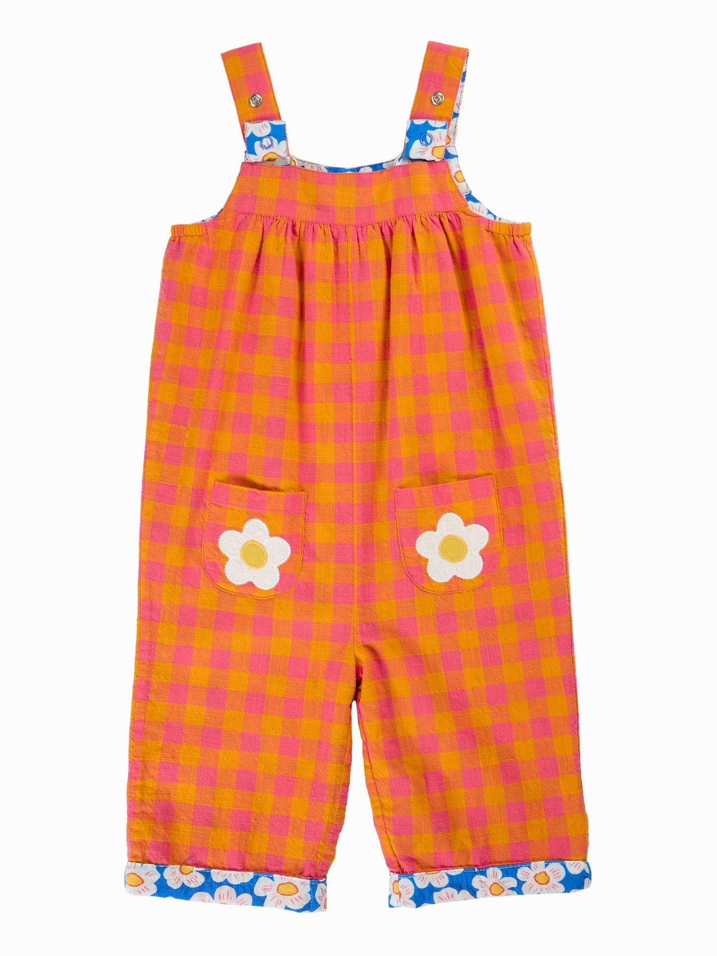 Frugi Orange Sylvie Reversible Dungaree image 2