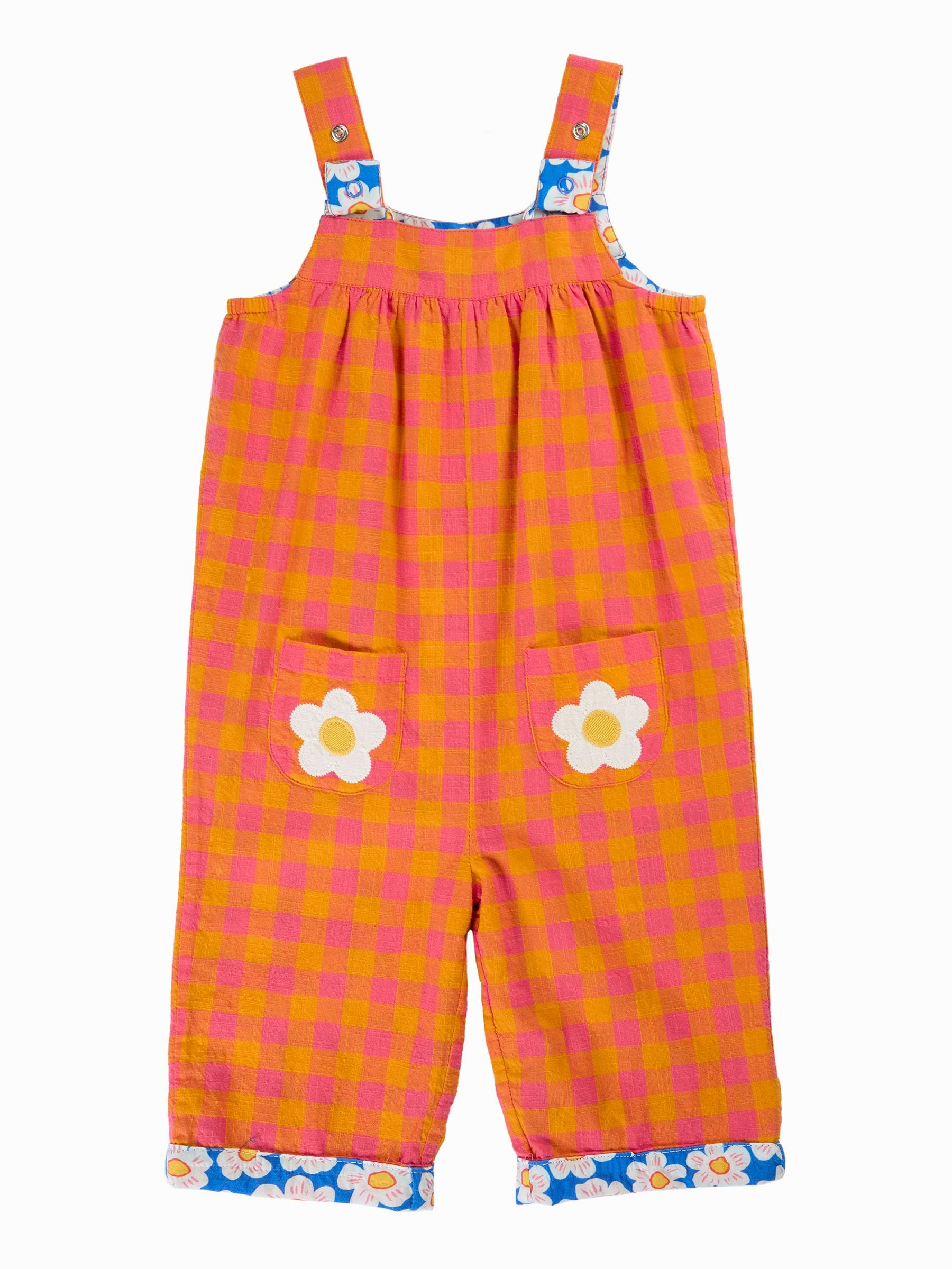Frugi Orange Sylvie Reversible Dungaree image 2