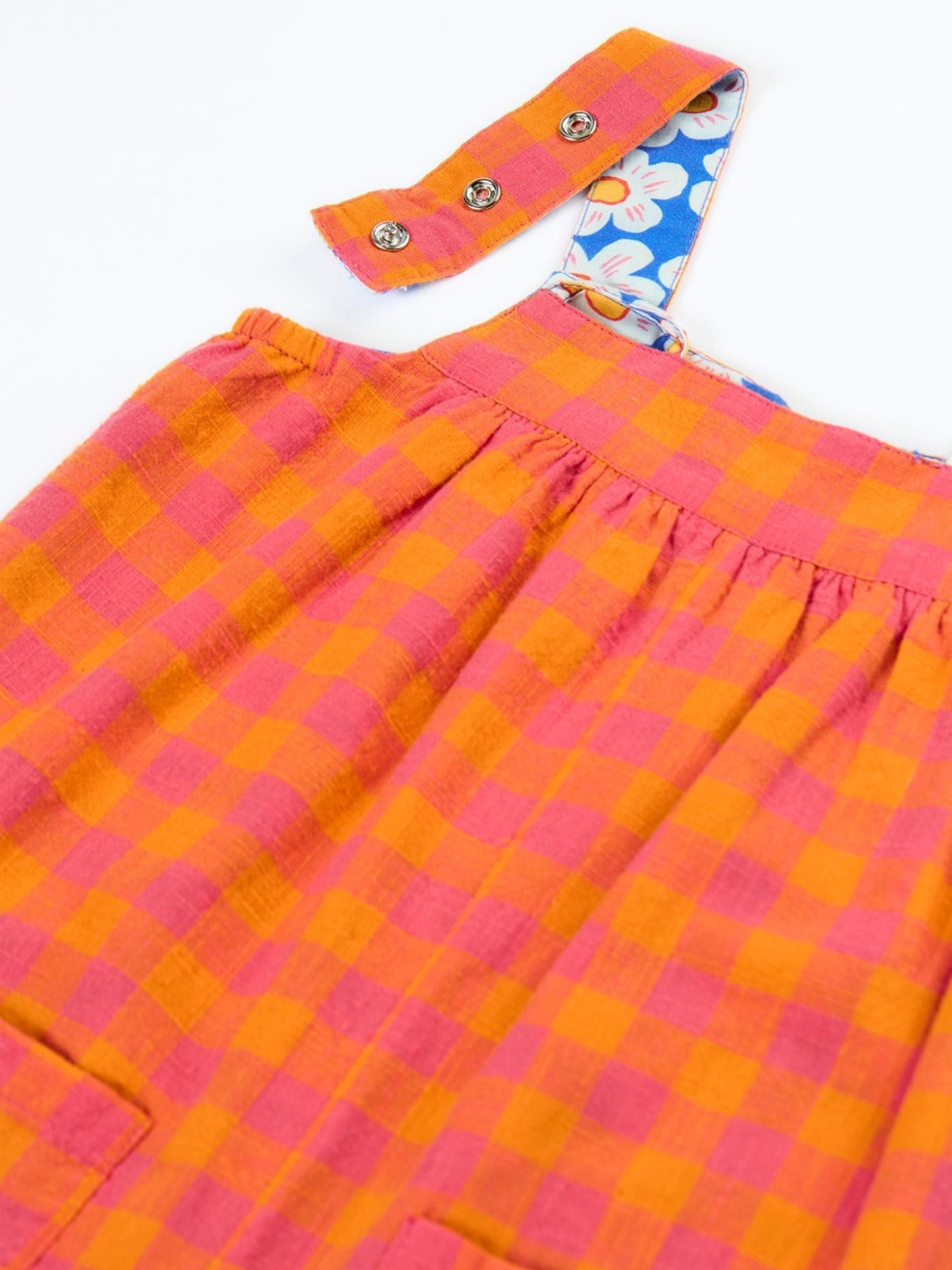 Frugi Orange Sylvie Reversible Dungaree image 4