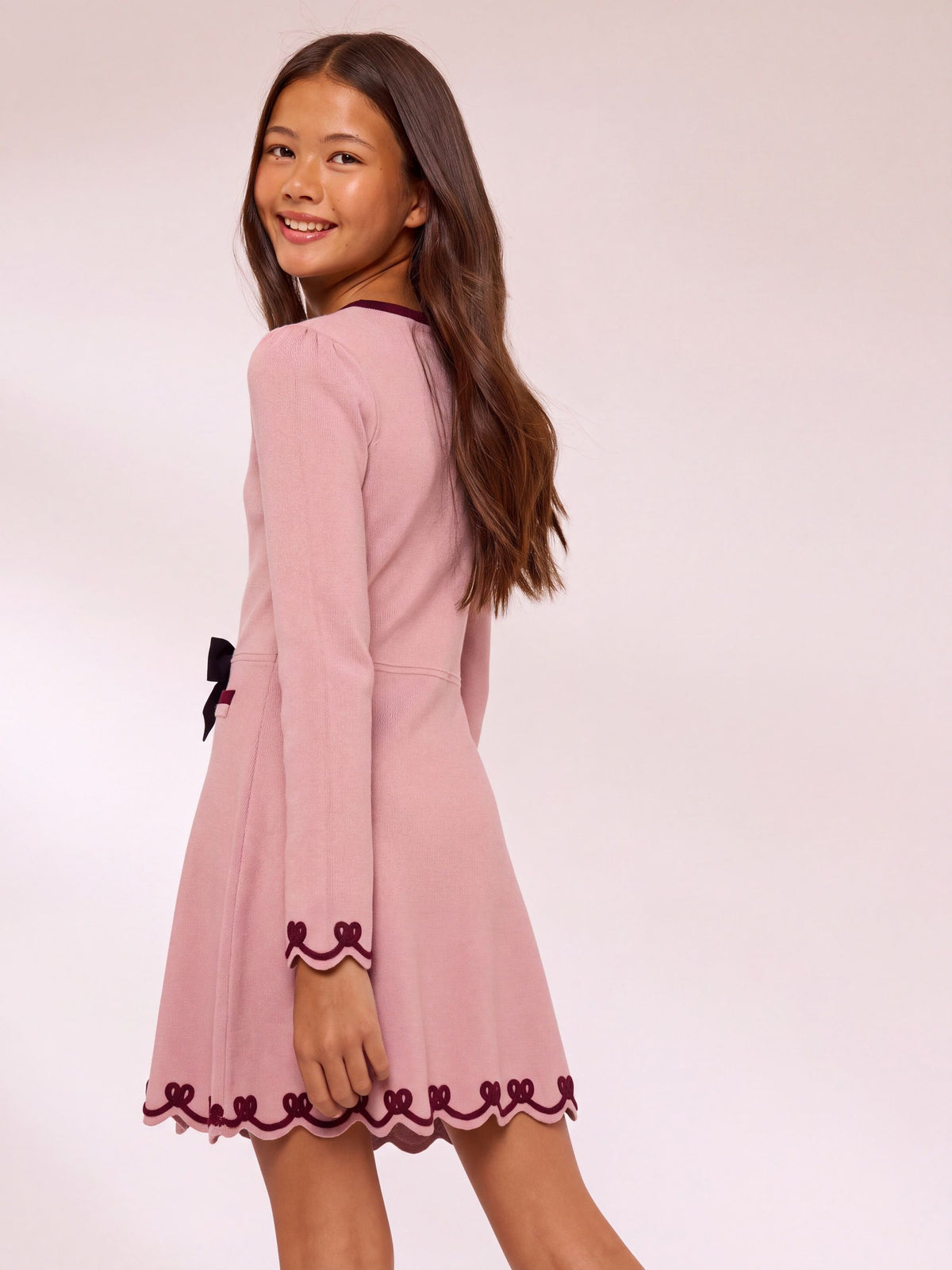 Lipsy Pink Bow Tipped Knit Dress (5-16yrs) - image 4
