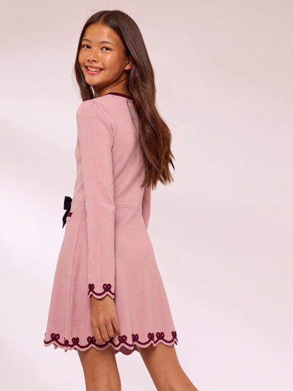 Lipsy Pink Bow Tipped Knit Dress (5-16yrs) - image 4