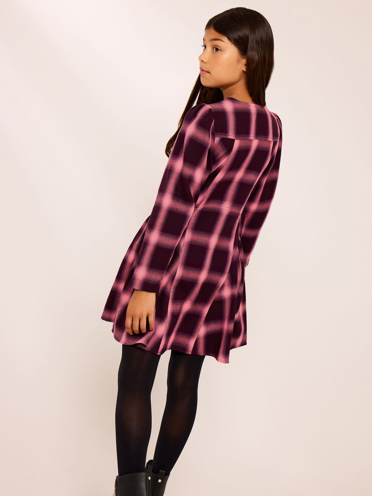 Dsiney Kidz - Lipsy Pink Diamante Button Check Dress (5-16yrs) image 5