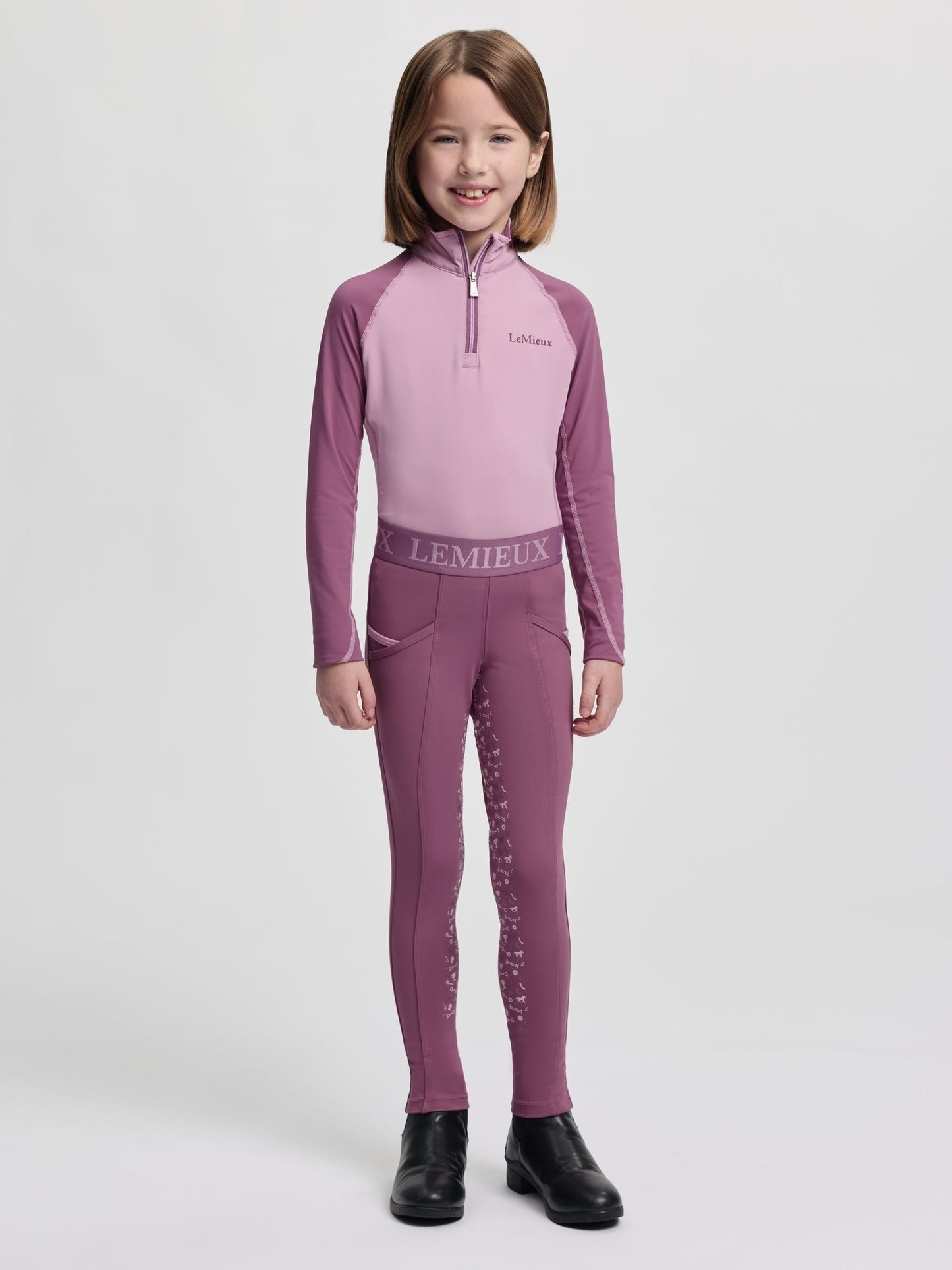 LeMieux Pink Mini Pull On Breech Mallow Leggings image 3