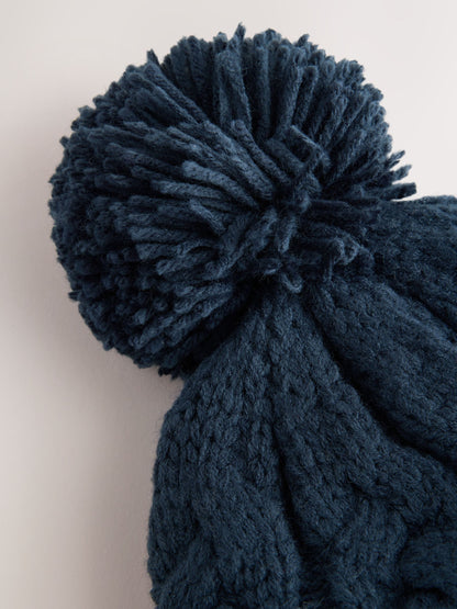 Dsiney Kidz - Navy Cable Knit Pom Hat (1-16yrs) image 3