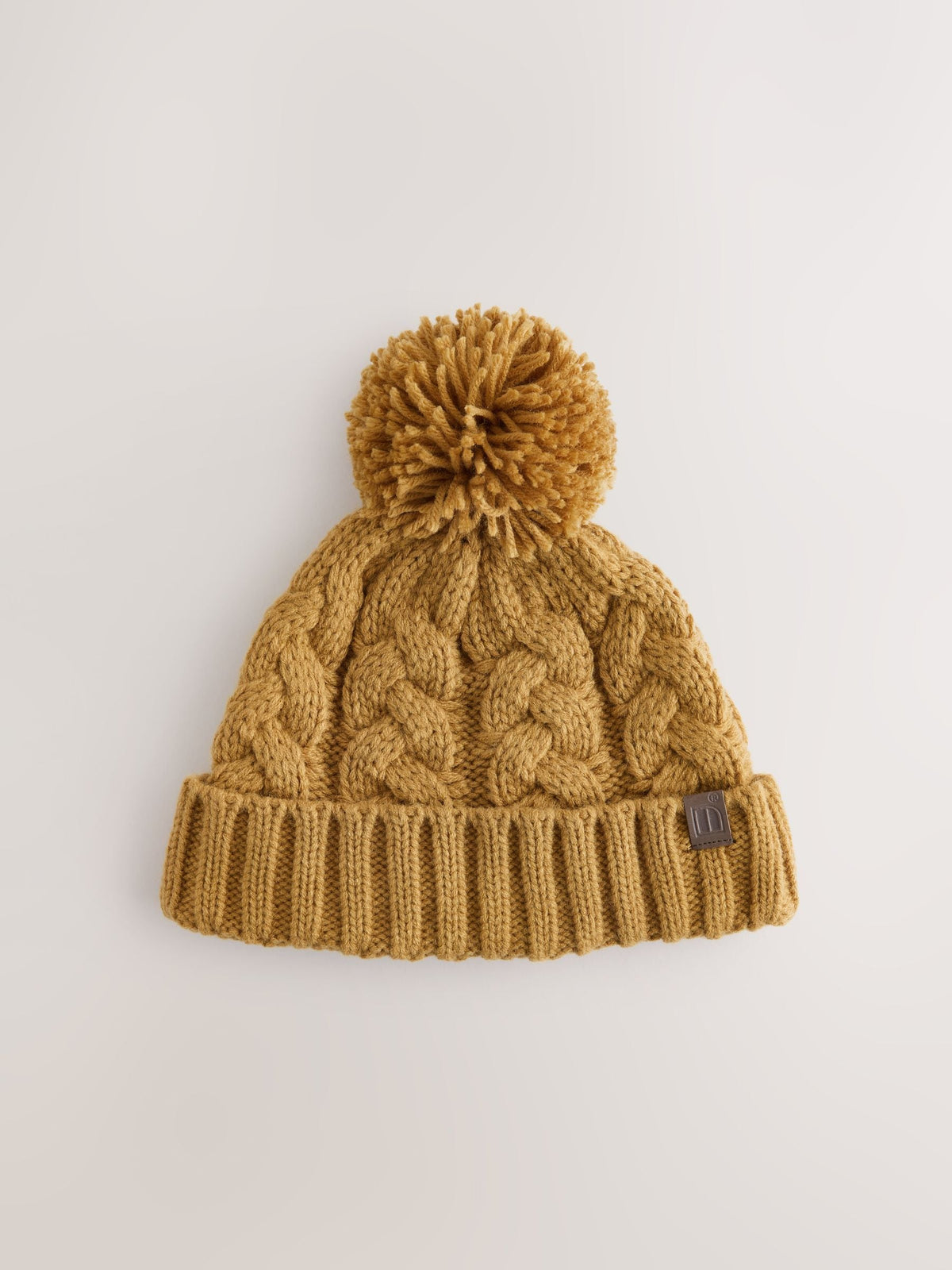 Ochre Yellow Cable Knit Pom Hat (1-16yrs) - image 4