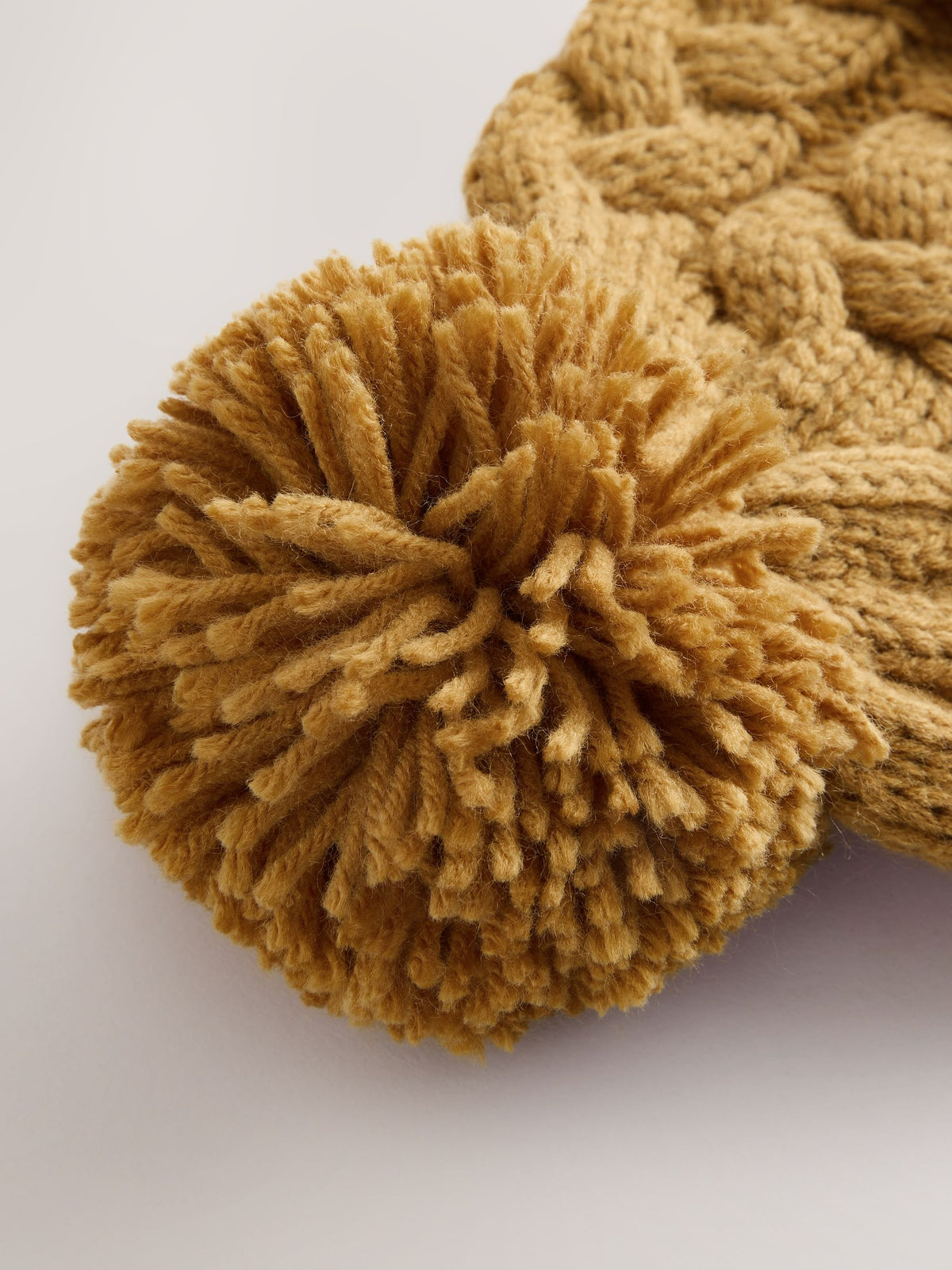 Ochre Yellow Cable Knit Pom Hat (1-16yrs) - image 5
