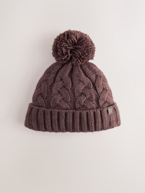 Dsiney Kidz - Chocolate Brown Cable Knit Pom Hat (1-16yrs) image 1