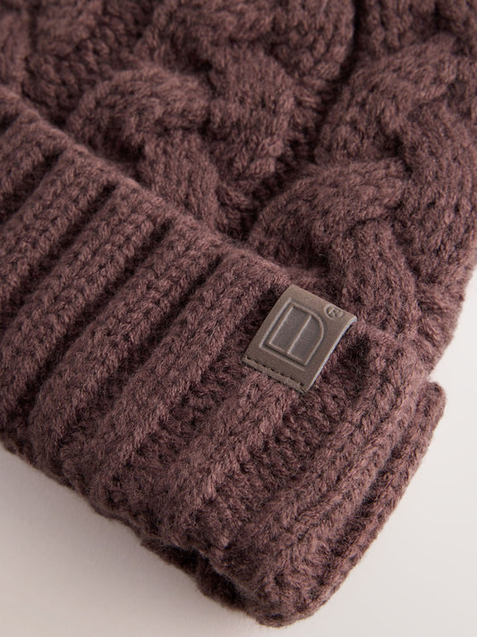 Dsiney Kidz - Chocolate Brown Cable Knit Pom Hat (1-16yrs) image 2