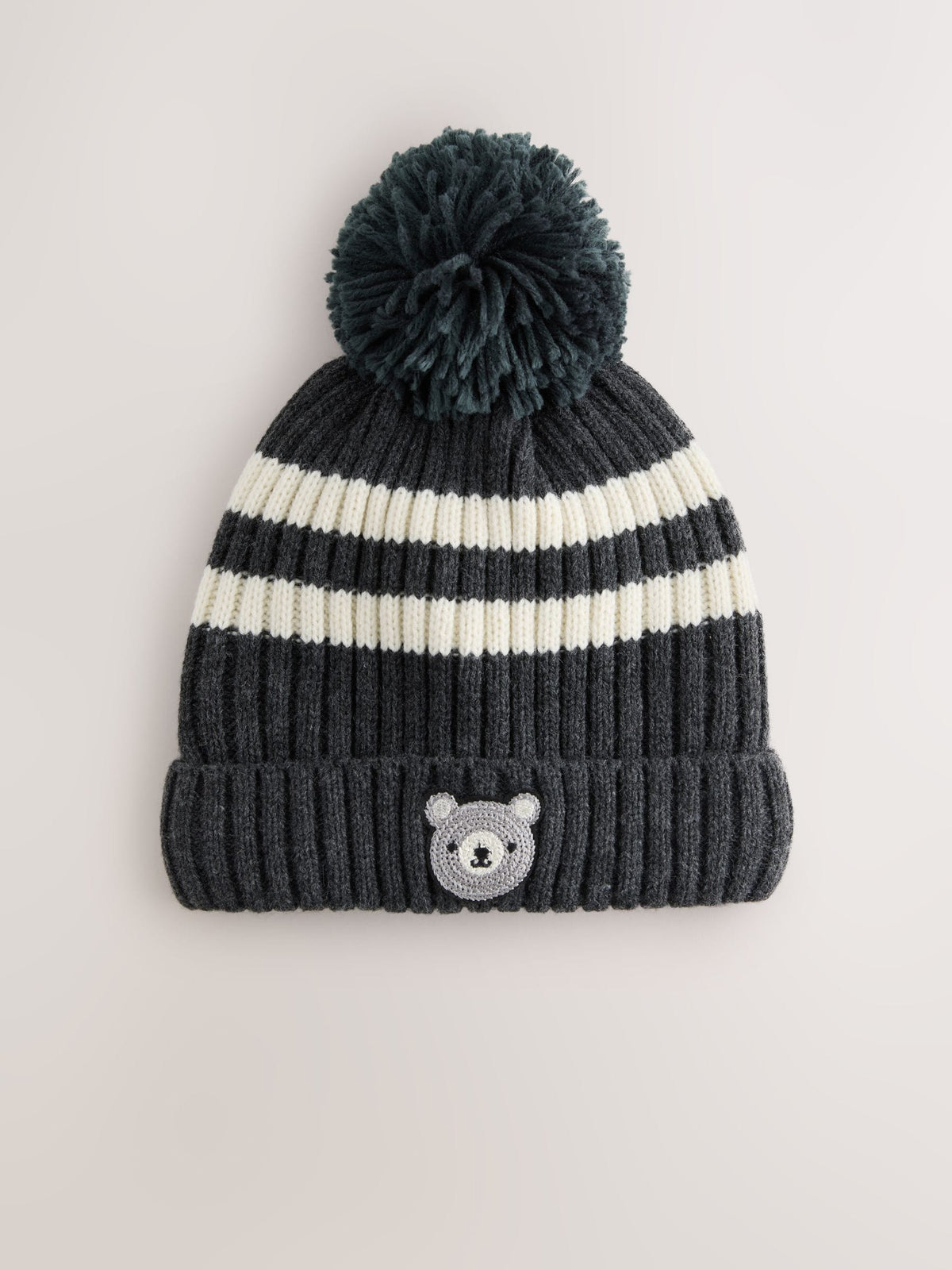 White/Black Knitted Pom Hat (3mths-10yrs) - image 1