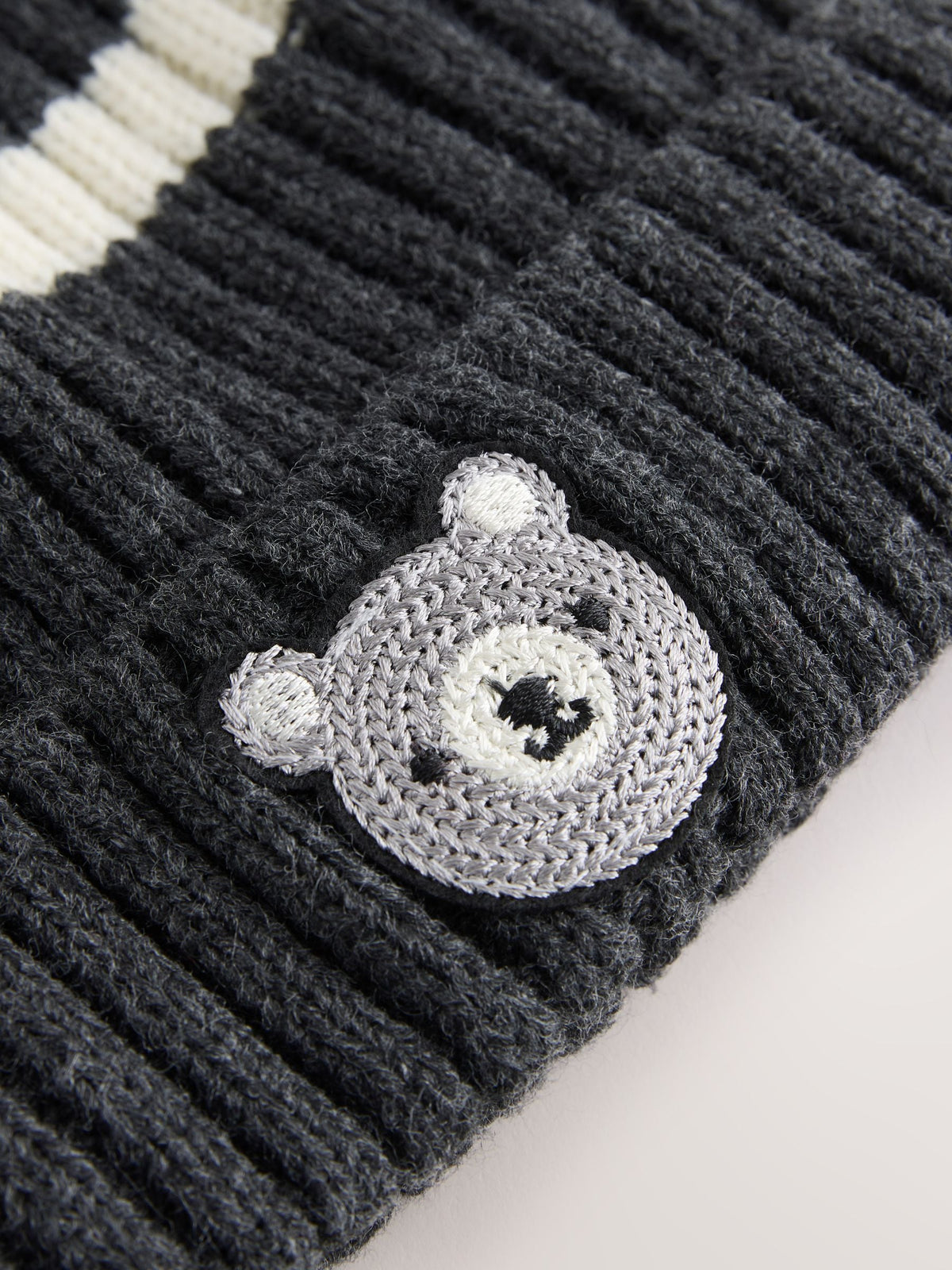 White/Black Knitted Pom Hat (3mths-10yrs) - image 2