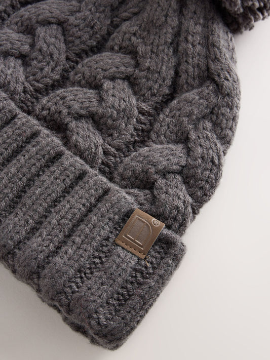 Dsiney Kidz - Charcoal Grey Cable Knit Pom Hat (1-16yrs) image 2