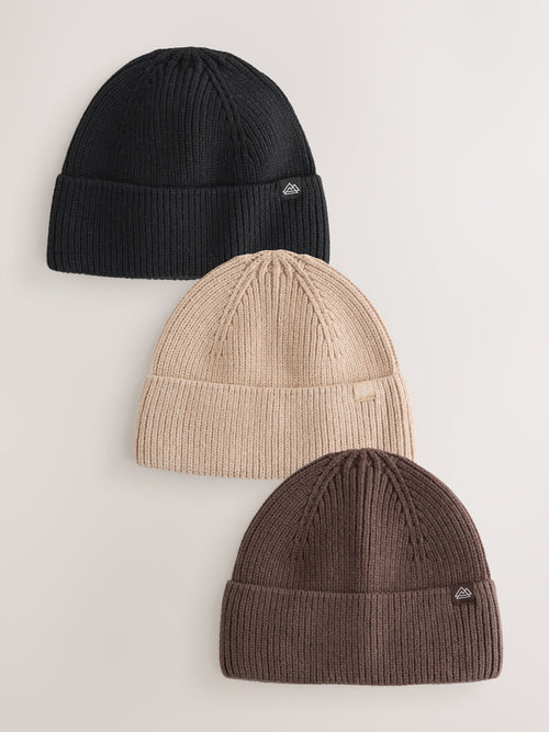 Dsiney Kidz - Neutral Browns Knitted Beanie Hats 3 Pack (1-16yrs) image 1