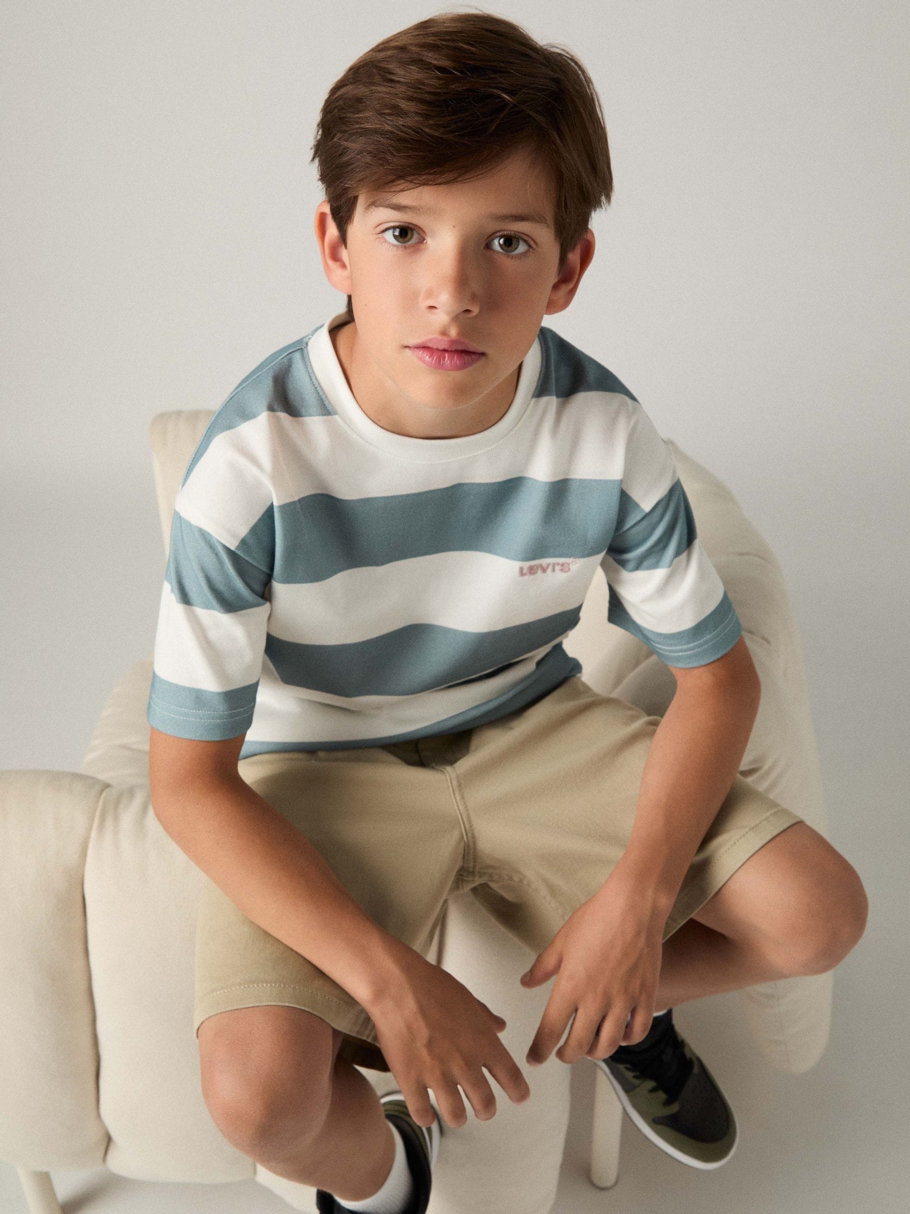 Levi's Grey Big Stripe Short Sleeve T-Shirt image 2