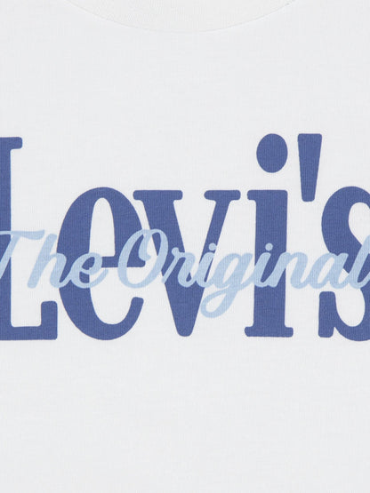 Levi's® White Baby Logo Short Sleeve T-Shirt and Denim Shorts 2-Piece Set image 3
