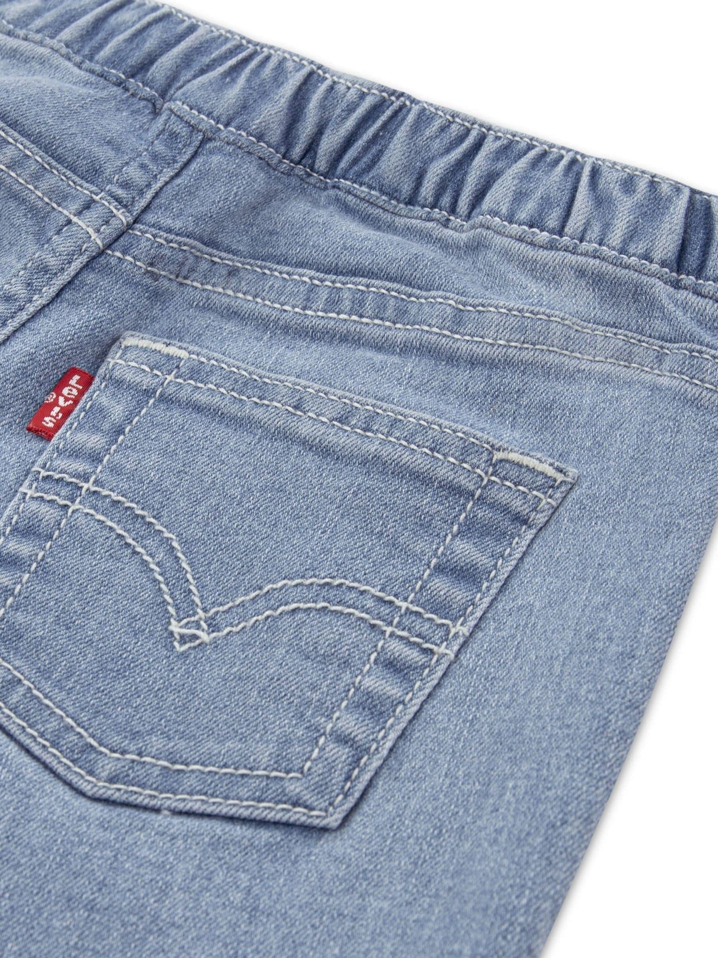 Levi's® White Baby Logo Short Sleeve T-Shirt and Denim Shorts 2-Piece Set image 5
