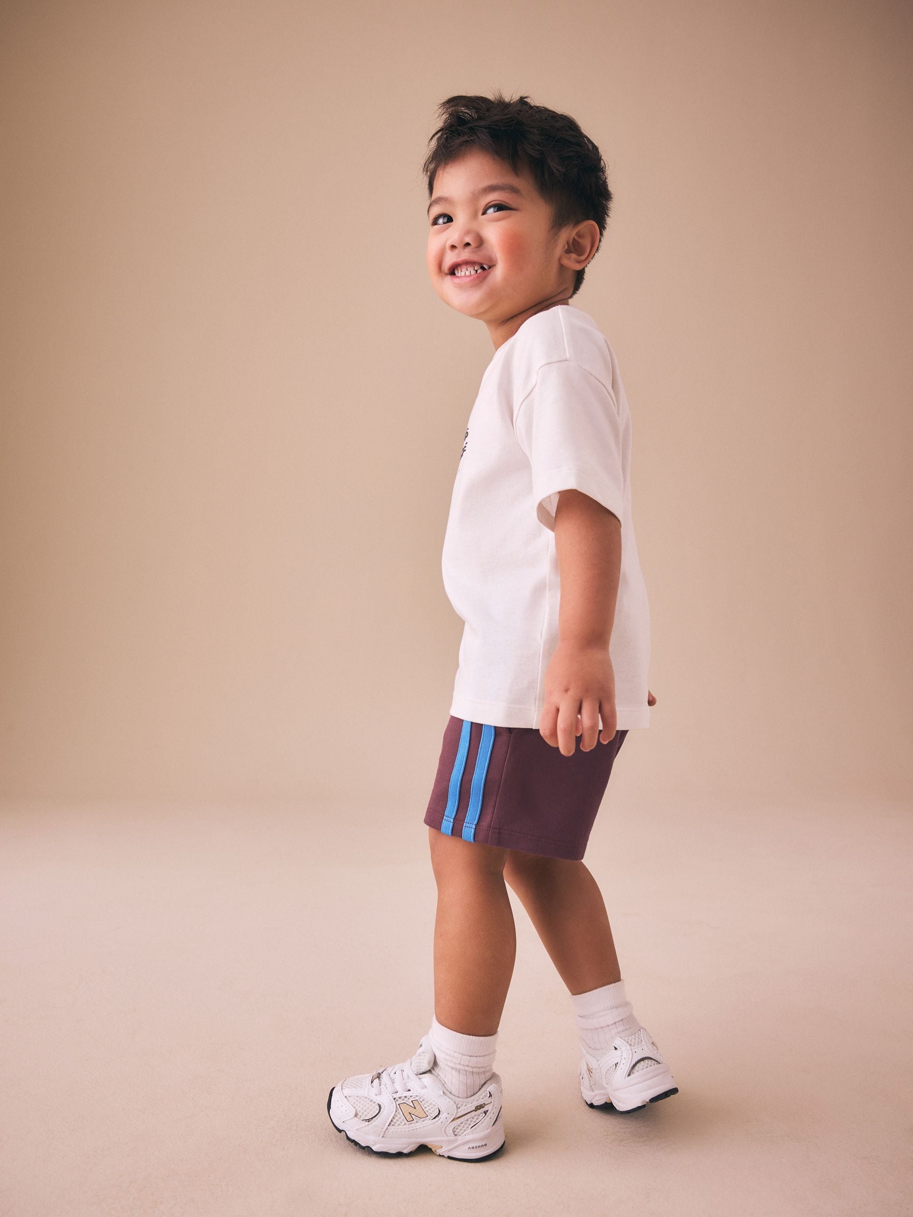 Dsiney Kidz - Burgundy Red Side Stripe Jersey Shorts (3mths-7yrs) image 4